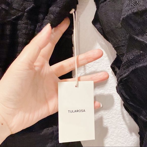 Tularosa Flora Lace Ruffled Bodysuit Black Size Large - Picture 11 of 12